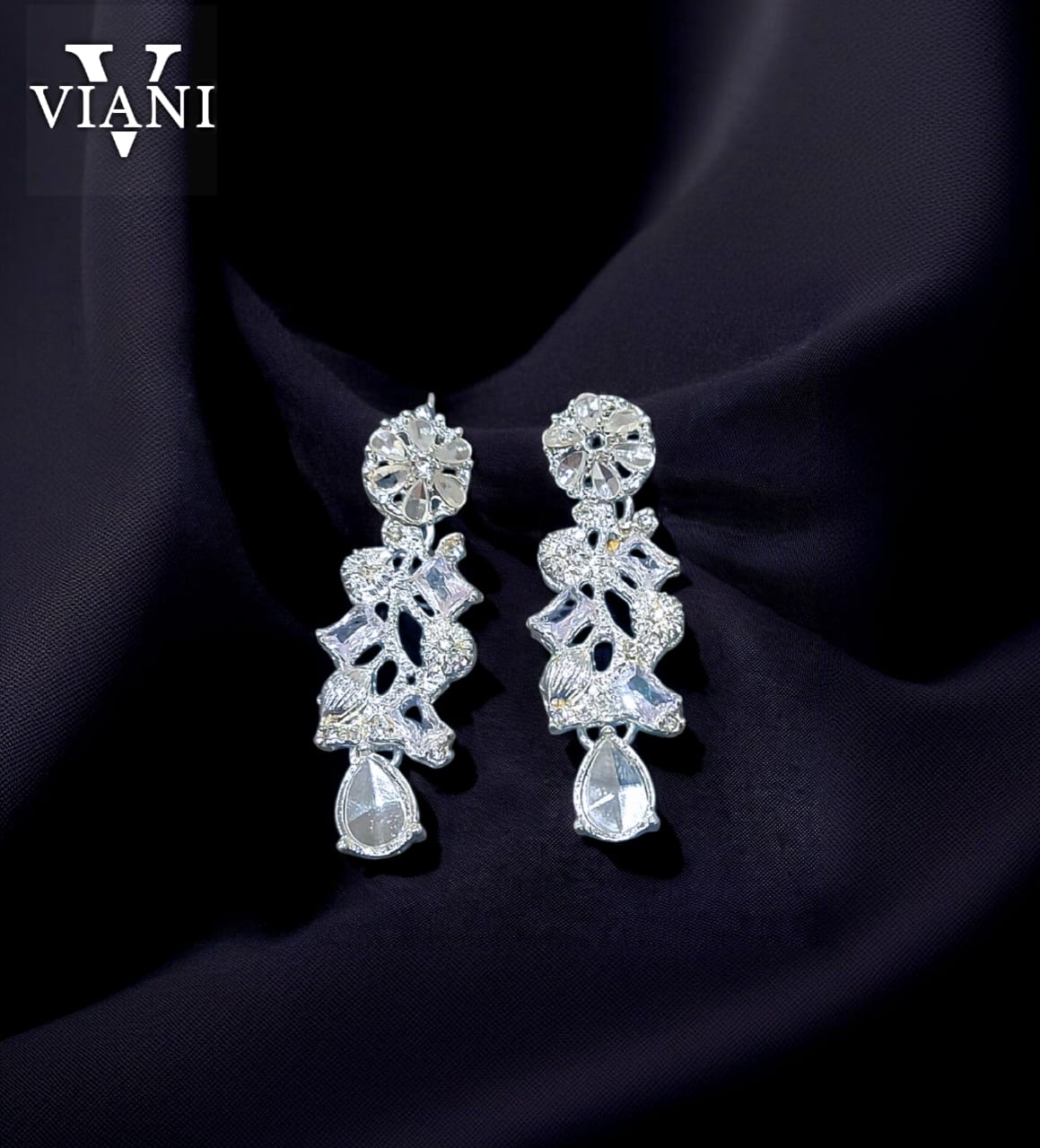 Viani "Zeenat" Silver-Crystal Bridal Jewellery Set