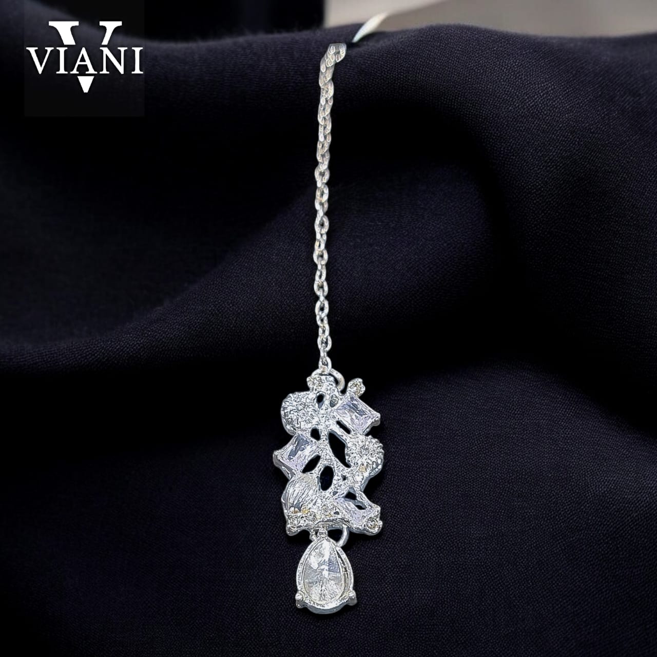 Viani "Zeenat" Silver-Crystal Bridal Jewellery Set