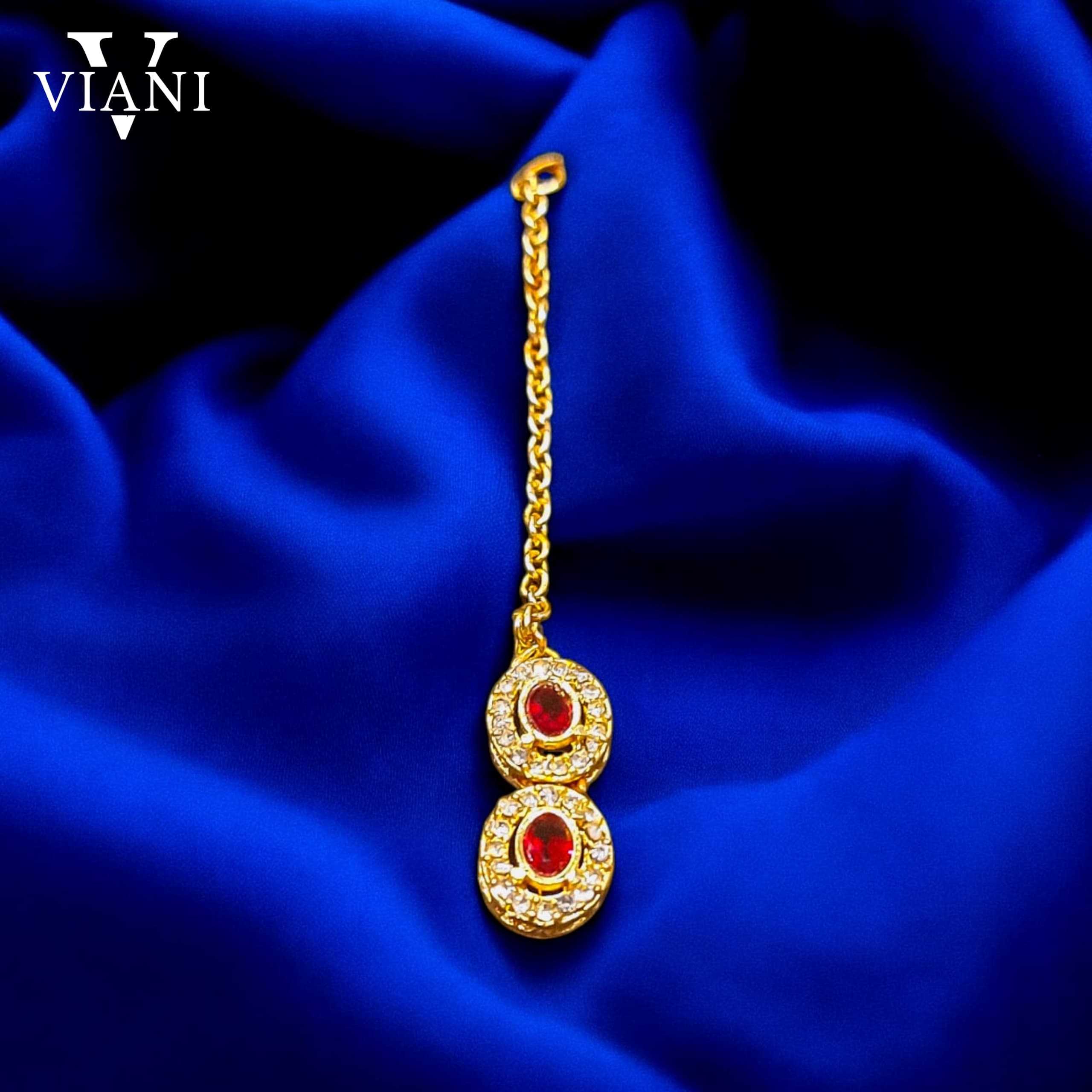 Royal Ruby Radiance – Antique Traditional Jewelry Set - Golden